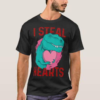 T-shirt I Steal Hearts Valentines Jour mignon Dinosaure T