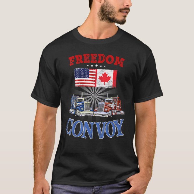 T-shirt I Support Truckers Freedom Convoy 2022 4 (Devant)