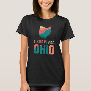 T-shirt I Survied Ohio carte Mème rétro vintage en détress