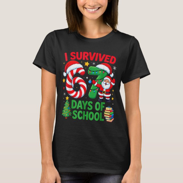 T-shirt I Survived 67 Days Of School Christmas Candy Cane  (Devant)