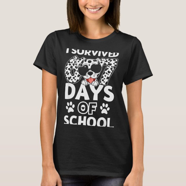 T-shirt I Survived 67 Days Of School Dabbing Dalmatian Dog (Devant)