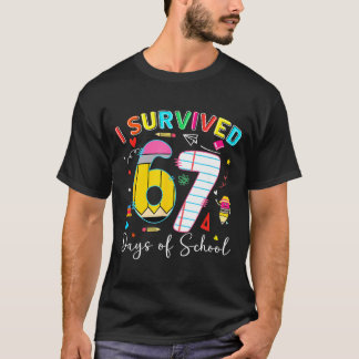 T-shirt I Survived 67 Days Of School Fun Meme Six Seven 6-