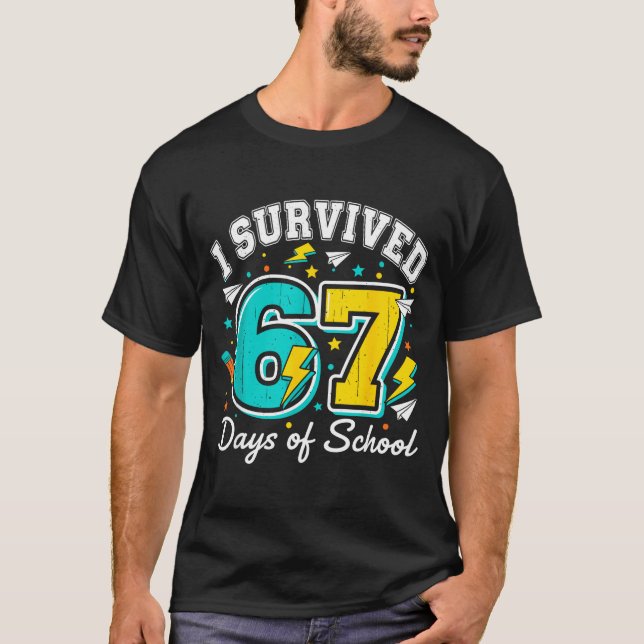 T-shirt I Survived 67 Days Of School Funny 67 Teachers Stu (Devant)