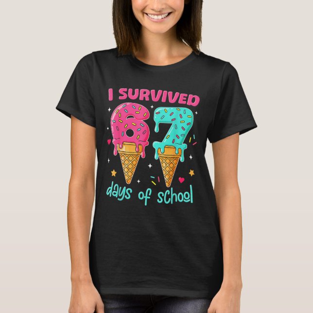 T-shirt I Survived 67 Days Of School Funny 67 Teachers Stu (Devant)