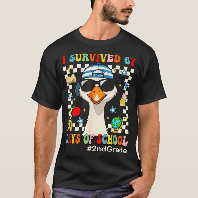 T-shirt I Survived 67 Days Of School Funny Goose Boys 2nd  (Devant)