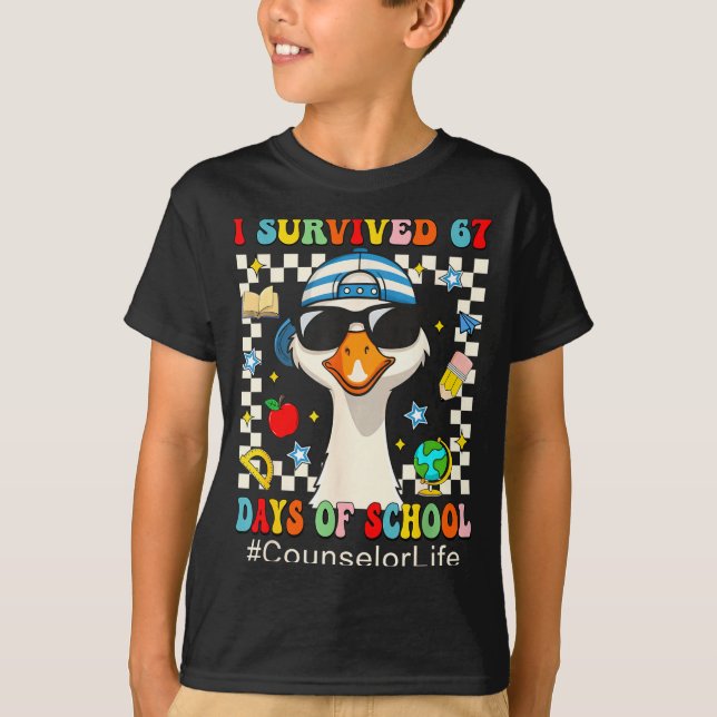 T-shirt I Survived 67 Days Of School Funny Goose Boys Coun (Devant)