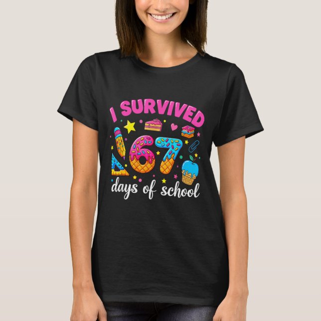 T-shirt I Survived 67 Days Of School Funny Meme Teacher St (Devant)