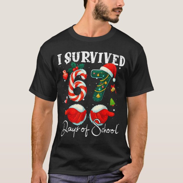 T-shirt I Survived 67 Days Of School Funny Meme Teacher St (Devant)