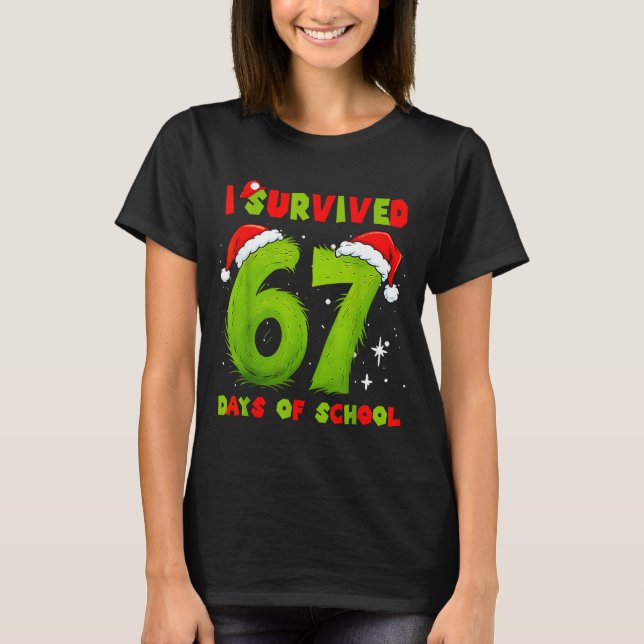 T-shirt I Survived 67 Days Of School Funny Meme Teacher St (Devant)