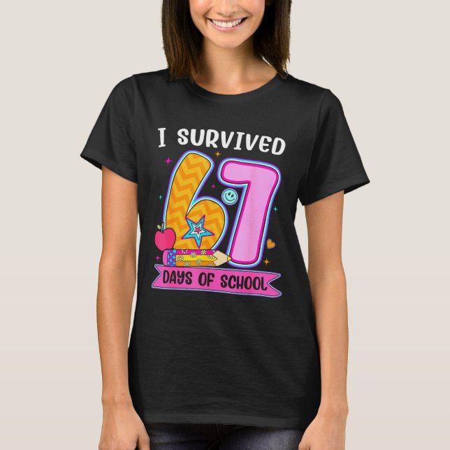 T-shirt I Survived 67 Days Of School Funny Meme Teacher St (Devant)