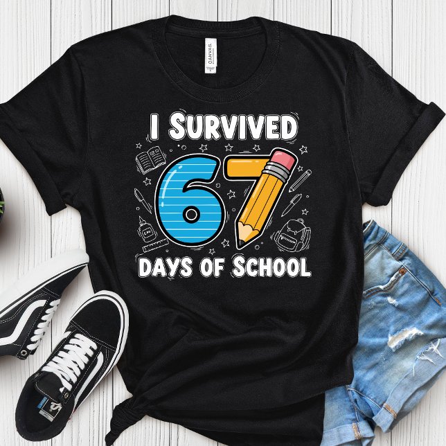 T-shirt I Survived 67 Days of School – Funny School Meme T (Créateur téléchargé)