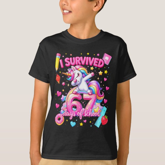T-shirt I Survived 67 Days Of School Funny Six Seven Teach (Devant)