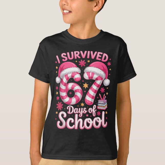 T-shirt I Survived 67 Days Of School - Funny Teachers Stud (Devant)