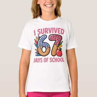 T-shirt I Survived 67 Days of School Ice Cream Waffl