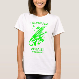 T-shirt I Survived Area 51 Alien vert