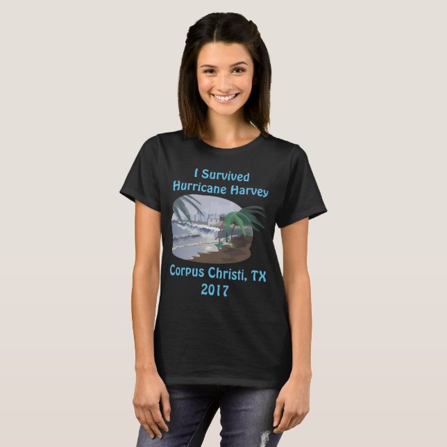 T-shirt I Survived Hurricane Harvey 2017 (Corpus Christi) (Devant entier)