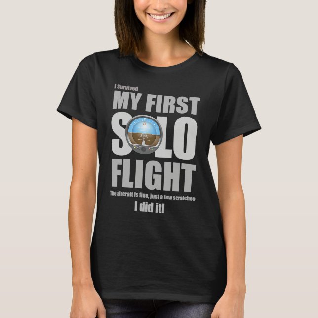 T-shirt I Survived My First Solo Flight (Devant)