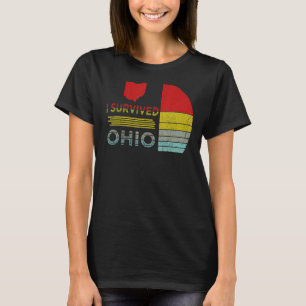 T-shirt I Survived Ohio map Mème en détresse rétro vintage