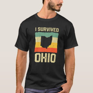 T-shirt I Survived Ohio map Mème en détresse rétro vintage