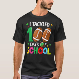 T-shirt I Tackled 100 Day Of School Football Boy 100th Day