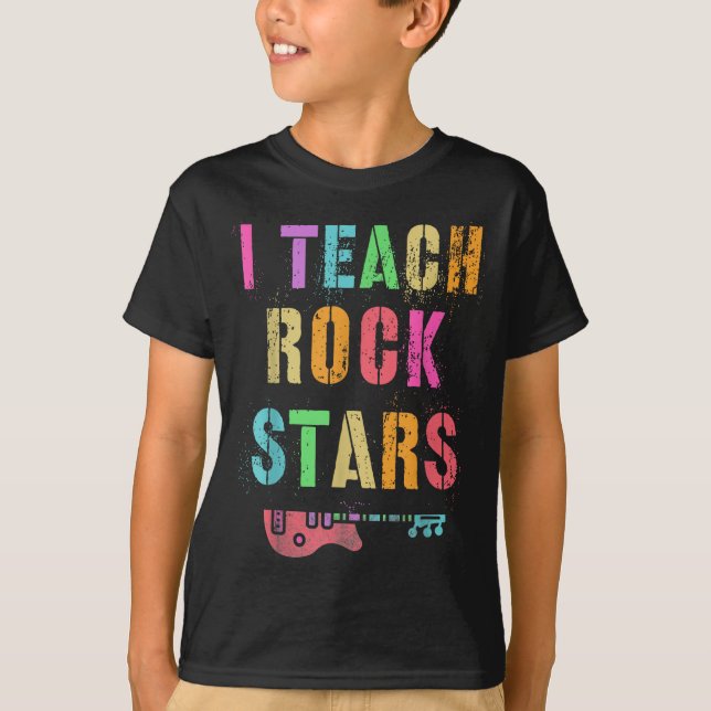 T-shirt I Teach Rockstars Band Vibes Teacher Rocks My Musi (Devant)