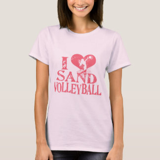 T-shirt I volleyball de sable de coeur