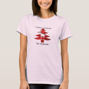 T-shirt I want a unicorn for Christmas on red