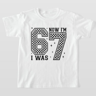 T-shirt I Was 6 Now I'm 7 Checkerboard Number Birthday