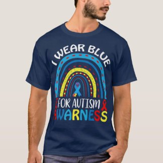 T-shirt I Wear Blue For Autism Awarness ADHD Puzzle Autism