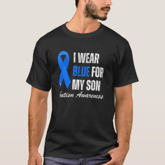 T-shirt I Wear Blue For My Son Autism Awareness Month Vint