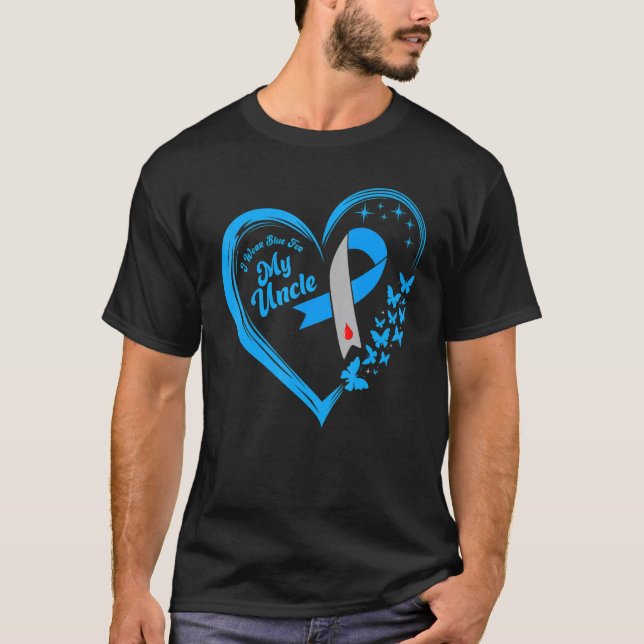 T-shirt I Wear Blue For My Uncle Diabetes Awareness Ribbon (Devant)