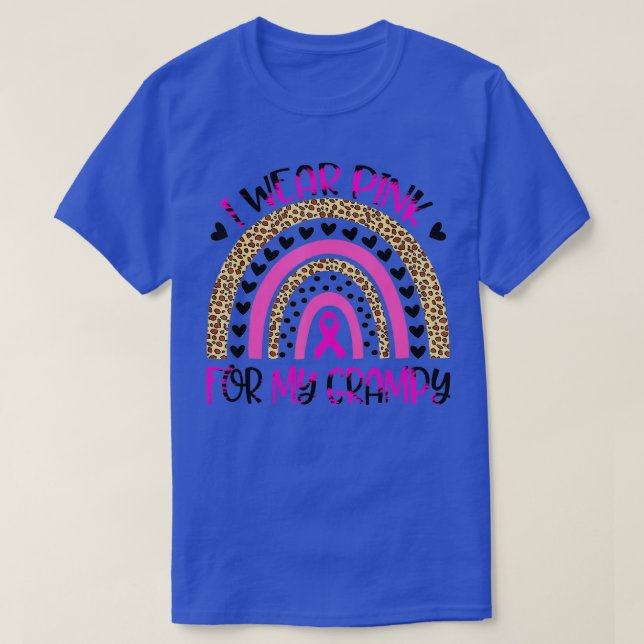 T-shirt I Wear Pink For My Grampy Breast Cancer Awareness  (Design devant)