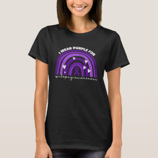 T-shirt I Wear Purple For Epilepsy Awareness Purple Ribbon