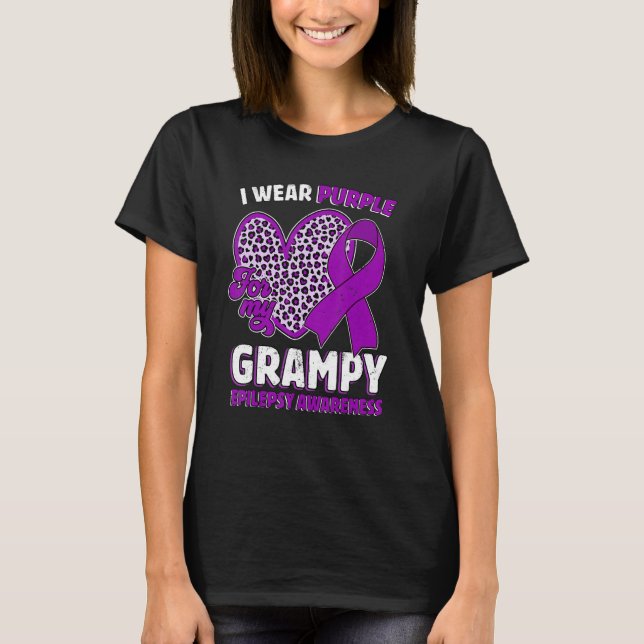 T-shirt I Wear Purple For My Grampy Epilepsy Awareness Leo (Devant)