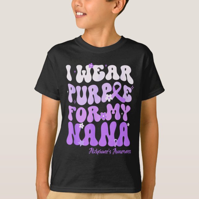 T-shirt I Wear Purple For My Nana Heimers Awareness Suprt  (Devant)