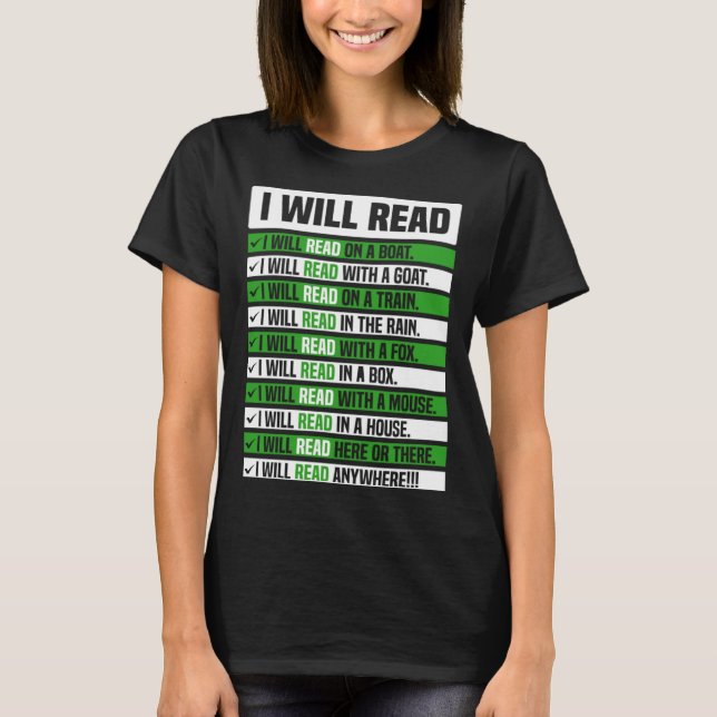 T-shirt I Will Read Books On A Boat & Everywhere Reading   (Devant)