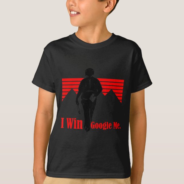 T-shirt I Win Google Me Motivational Retro Silhouette Shir (Devant)