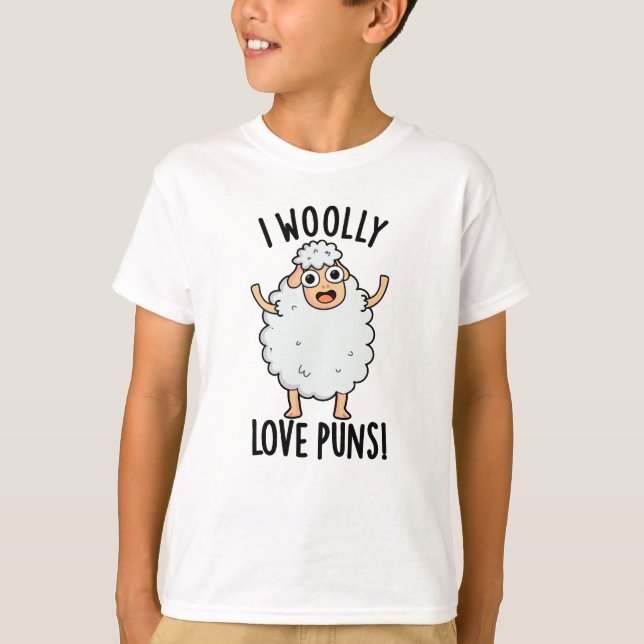 T-shirt I Wooly Love Puns Funny Sheep Pun  (Devant)