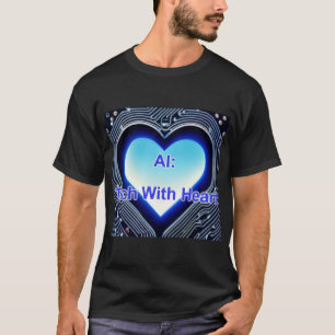 T-shirt IA : Technologie avec cœur Hommes Noir