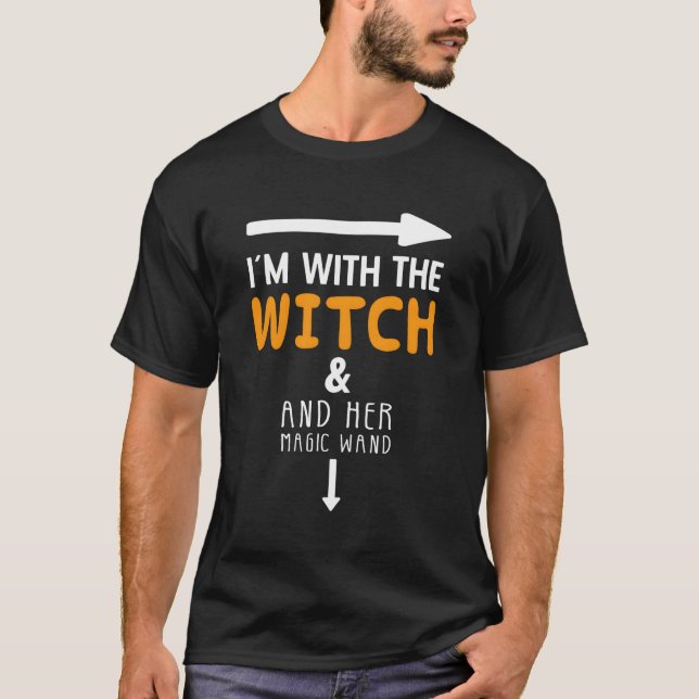 T-shirt Iâ'M Avec La Sorcière Pour Halloween (Devant)