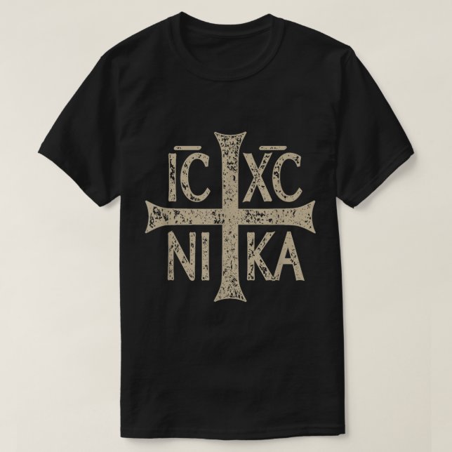 T-shirt IC XC NIKA Cross Christogram Chrétien orthodoxe (Design devant)