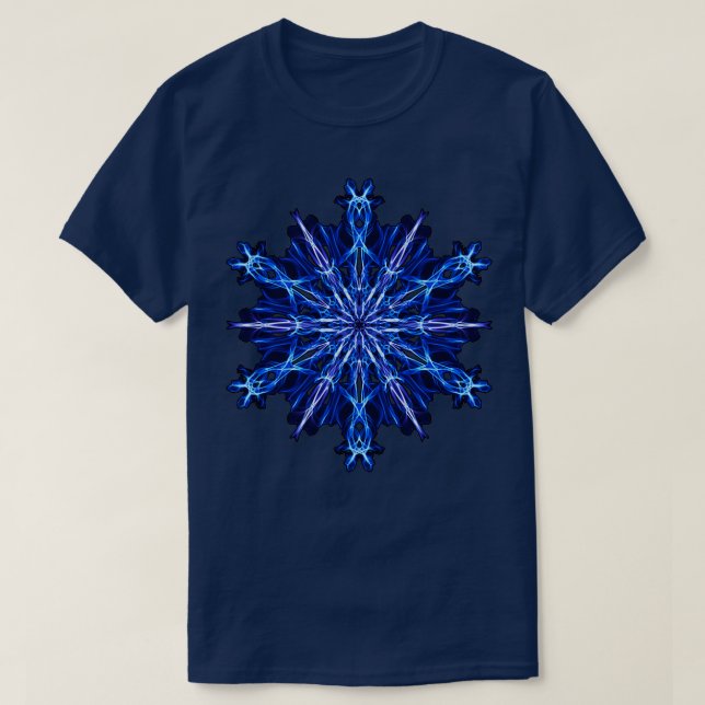 T-shirt Ice Blue Snowflake Energy Mandala (Design devant)