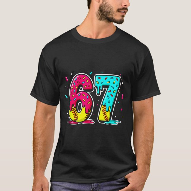 T-shirt Ice Cream Dripng Softball Drip Funny 6 7 Six Seven (Devant)
