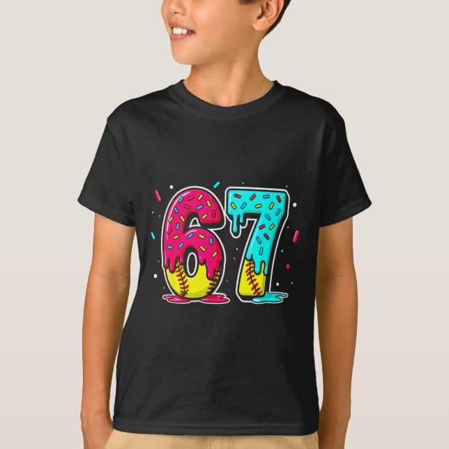 T-shirt Ice Cream Dripng Softball Drip Funny 6 7 Six Seven (Devant)