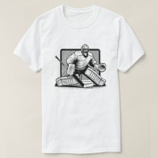 T-shirt Ice Hockey Goalie in Butterfly Stance