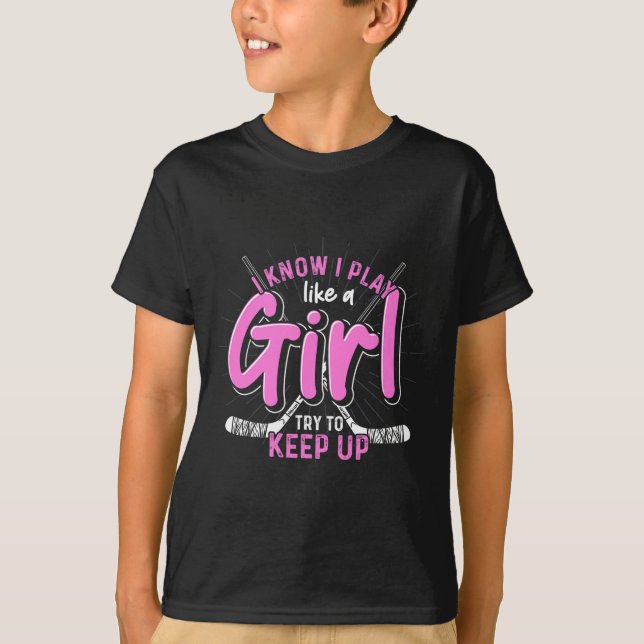T-shirt Ice Hockey Player Women Girls Sports Goalie Ice Ho (Devant)