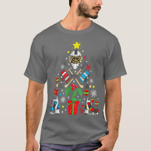 T-shirt Ice Hockey Tree Happy Holidays