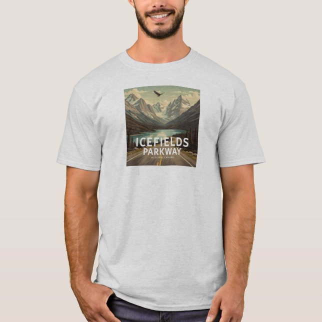 T-shirt Icefields Parkway Alberta Canada Eagle (Devant)