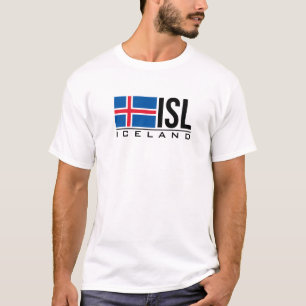 T-SHIRT ICELANDE DRAPEAU ICELANDE CODE DE PAYS ISL SPORTS