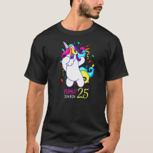 T-shirt Ich Bin 25 Einhorn Tupfen mignon 25ème Dabbing Uni